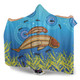 Australia Aboriginal Hooded Blanket - Mother And Baby Dugong Aboriginal Art Inspired Hooded Blanket