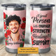 Australia Waratah Personalised Tumbler - A Great Person with Strength, Courage, Healing, and Support Pink Background