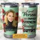Australia Waratah Personalised Tumbler - A Great Person with Strength, Courage, Healing, and Support Green Background