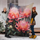 Australia Waratah Blanket - Waratah Oil Painting Abstract Ver3 Blanket