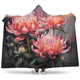 Australia Waratah Hooded Blanket - Waratah Oil Painting Abstract Ver3 Hooded Blanket