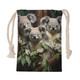 Australia Koala Drawstring Bag - Three Koalas with Gum Trees Ver3 Drawstring Bag