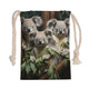 Australia Koala Drawstring Bag - Three Koalas with Gum Trees Ver3 Drawstring Bag