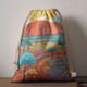 Australia Urulu Drawstring Bag - Urulu Mountain Oil Painting Art  Drawstring Bag