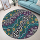Australia Aboriginal Round Rug - Dot Painting Art Round Rug