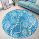 Australia Aboriginal Round Rug - River Scene in Aboriginal Dot Art Style Round Rug