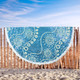 Australia Aboriginal Beach Blanket - River Scene in Aboriginal Dot Art Style Beach Blanket