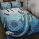 Australia Crocodile Quilt Bed Set - Aboriginal Dot Artwork With Crocodile Quilt Bed Set