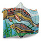 Australia Aboriginal Hooded Blanket - Dugong Aboriginal Artwork With Mother And Baby
 Hooded Blanket