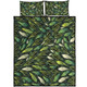 Australia Aboriginal Quilt Bed Set - Green Bush Leaves Seamless Quilt Bed Set