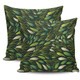 Australia Aboriginal Pillow Covers - Green Bush Leaves Seamless Pillow Covers