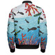 Australia Aboriginal Bomber Jacket - Underwater Concept Aboriginal Art With Fish Bomber Jacket