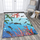 Australia Aboriginal Area Rug - Underwater Concept Aboriginal Art With Fish Area Rug