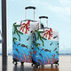 Australia Aboriginal Luggage Cover - Underwater Concept Aboriginal Art With Fish Luggage Cover