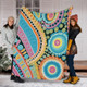 Australia Aboriginal Blanket - Australian Indigenous Aboriginal Art Vivid Pastel Colours Ver 1 Blanket