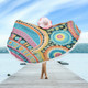Australia Aboriginal Beach Blanket - Australian Indigenous Aboriginal Art Vivid Pastel Colours Ver 1 Beach Blanket