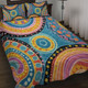 Australia Aboriginal Quilt Bed Set - Dots Art And Colorful Pattern Quilt Bed Set