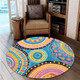 Australia Aboriginal Round Rug - Dots Art And Colorful Pattern Round Rug