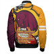 Brisbane Broncos Grand Final Bomber Jacket - A True Champion Will Fight Through Anything With Polynesian Patterns