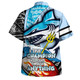 Cronulla-Sutherland Sharks Grand Final Hawaiian Shirt - A True Champion Will Fight Through Anything With Polynesian Patterns