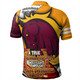 Brisbane Broncos Grand Final Polo Shirt - A True Champion Will Fight Through Anything With Polynesian Patterns