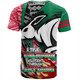 South Sydney Rabbitohs Grand Final T-Shirt - A True Champion Will Fight Through Anything With Polynesian Patterns