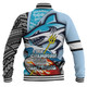 Cronulla-Sutherland Sharks Grand Final Baseball Jacket - A True Champion Will Fight Through Anything With Polynesian Patterns