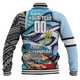 Cronulla-Sutherland Sharks Grand Final Baseball Jacket - A True Champion Will Fight Through Anything With Polynesian Patterns