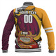 Brisbane Broncos Grand Final Baseball Jacket - A True Champion Will Fight Through Anything With Polynesian Patterns