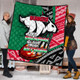 South Sydney Rabbitohs Premium Quilt - A True Champion Will Fight Through Anything With Polynesian Patterns