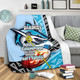 Cronulla-Sutherland Sharks Premium Blanket - A True Champion Will Fight Through Anything With Polynesian Patterns