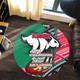 South Sydney Rabbitohs Round Rug - A True Champion Will Fight Through Anything With Polynesian Patterns