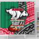 South Sydney Rabbitohs Shower Curtain - A True Champion Will Fight Through Anything With Polynesian Patterns
