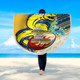 Parramatta Eels Beach Blanket - A True Champion Will Fight Through Anything With Polynesian Patterns