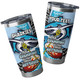 Cronulla-Sutherland Sharks Tumbler - A True Champion Will Fight Through Anything With Polynesian Patterns Tumbler