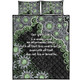 Australia Aboriginal Quilt Bed Set - The More You Know The Less You Need Green Quilt Bed Set