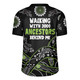 Australia Aboriginal Rugby Jersey - Walking with 3000 Ancestors Behind Me Black and Green Patterns Rugby Jersey