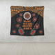 Australia Aboriginal Tapestry - Walking with 3000 Ancestors Behind Me Black and Orange Patterns Tapestry