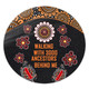 Australia Aboriginal Round Rug - Walking with 3000 Ancestors Behind Me Black and Orange Patterns Round Rug