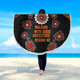 Australia Aboriginal Beach Blanket - Walking with 3000 Ancestors Behind Me Black and Orange Patterns Beach Blanket