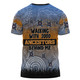 Australia Aboriginal T-shirt - Walking with 3000 Ancestors Behind Me Blue Patterns T-shirt