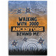 Australia Aboriginal Area Rug - Walking with 3000 Ancestors Behind Me Blue Patterns Area Rug