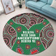 Australia Aboriginal Round Rug - Walking with 3000 Ancestors Behind Me Green Patterns Round Rug