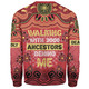 Australia Aboriginal Sweatshirt - Walking with 3000 Ancestors Behind Me Red and Gold Patterns Sweatshirt