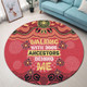 Australia Aboriginal Round Rug - Walking with 3000 Ancestors Behind Me Red and Gold Patterns Round Rug