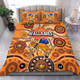 Australia Aboriginal Custom Bedding Set - Dragonfly Flies Into Beehive And Snake Circle Bedding Set