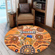 Australia Aboriginal Custom Round Rug - Dragonfly Flies Into Beehive And Snake Circle Round Rug