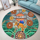 Australia Aboriginal Custom Round Rug - Dragonfly Flies Into Beehive And Snake Circle 2 Round Rug