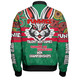 South Sydney Rabbitohs Bomber Jacket - Custom Talent Win Games But Teamwork And Intelligence Win Championships With Aboriginal Style
