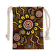 Australia Aboriginal Drawstring Bag - Aboriginal dot art Flowers background Bag